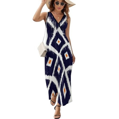Robe longue d'été sans manches Carré Blanc pour des journées décontractées à la plage