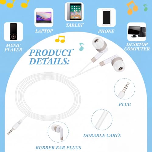 Image of Kigeli 300 Packs Wired Earbuds Bulk, Black,White,Grey