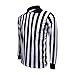 TopTie Men's Official Long Sleeve Black & White Striped Referee Shirt, Pro-Style Ref Umpire Jersey-S