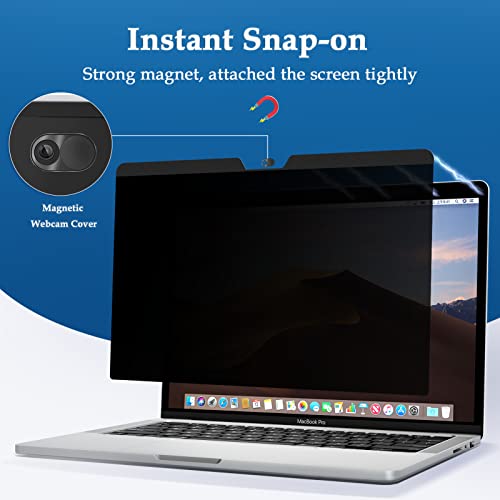 Image of Magnetic Privacy Screen Designed for MacBook Pro 13 Inch (2016-2022, M1,M2) & MacBook Air 13In (2018-2021, M1), Removable Matte Anti Glare Blue Light Filter HD Clarity 13.3 inch Mac Laptop Private Shield