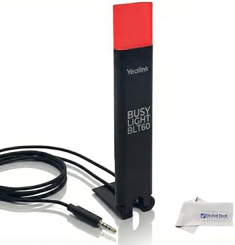 Yealink Busylight BLT60, Compatible with WH62, WH63, WH66, WH67 headset base, 2.5mm Connectivity, Smart Call Status LED Indicator Light, Plug-and-Play, for Office, Home, and Remote Work Productivity