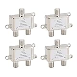 RASTKY 4pcs Koaxialkabel Splitter MX21D 5 Bis 2400 MHz RG6 Kompatible 2 Wege TV -Splitter...