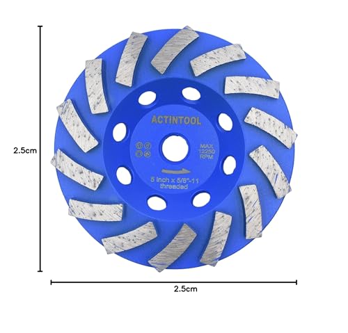 Disque diamant 125mm béton et pierre avec filetage 5/8"-11 pour meuleuse - 7
