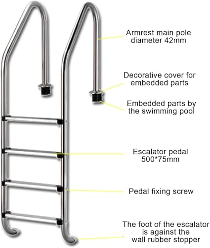 Escalera para piscina de acero inoxidable de 2 escalones miniatura 7
