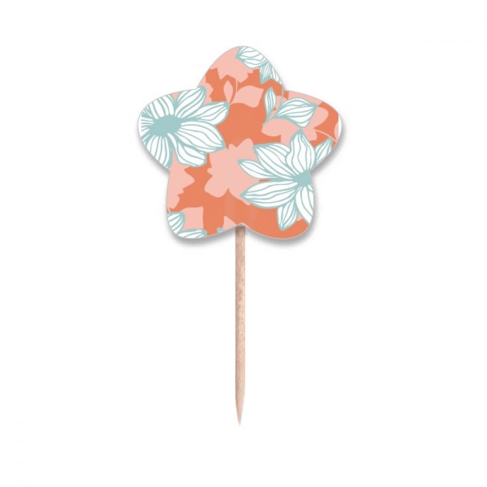 Cure-dents en forme d'étoile au motif fleur bicolore pour art de la table unique