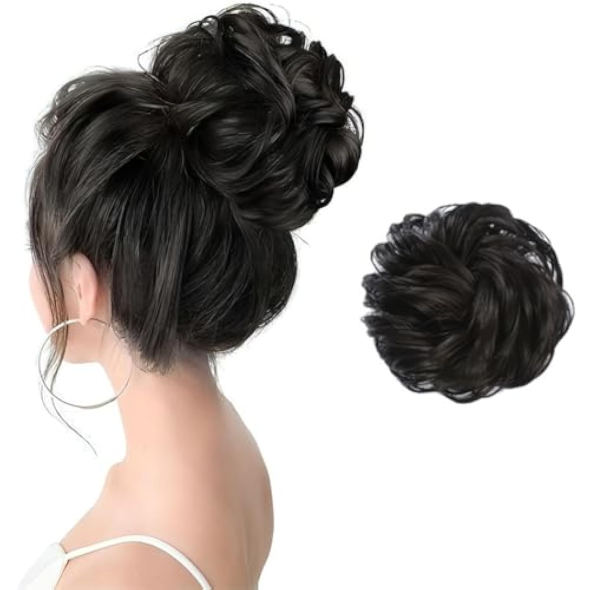 Messy Bun Hair Piece Hair Extension with Elastic Rubber Band