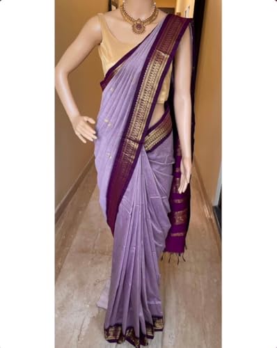 Image of South Cotton Gadwal Saree for Women | Celebrity Inspired Traditional Ethnic Wear | Chettinad & Kalyani Cotton Sarees | Soft Cotton Saree with Blouse Piece