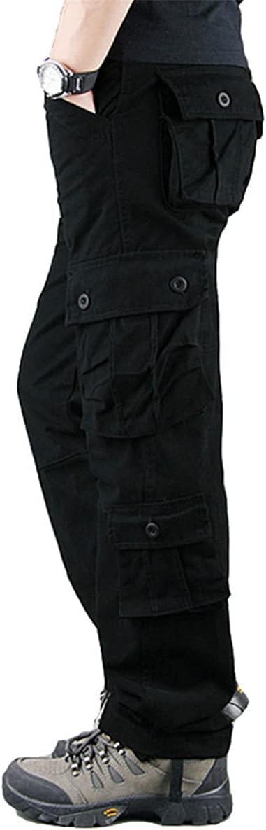 HARGLESMAN Men's Utility Cargo Work Pants Casual Relaxed Fit Overall Rip Stop Trousers with 8 Pockets