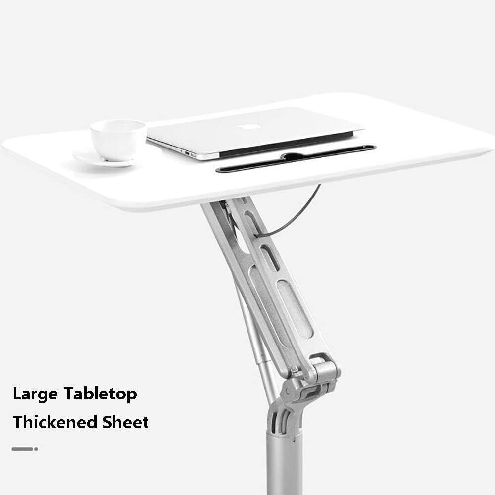 Height Adjustable Portable Lectern, Mobile Podium Stand for Schools, Churches, and Events - White, 75x62.5x23.5cm(Wood) - Image 7