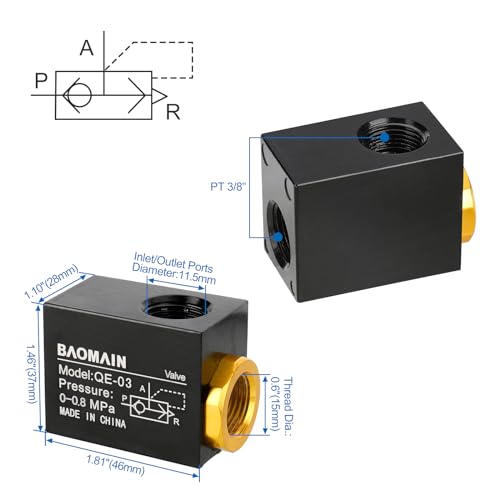 Image of Baomain Pneumatic One Way Quick Exhaust Valve QE-03 3 /8PT Inlet Port