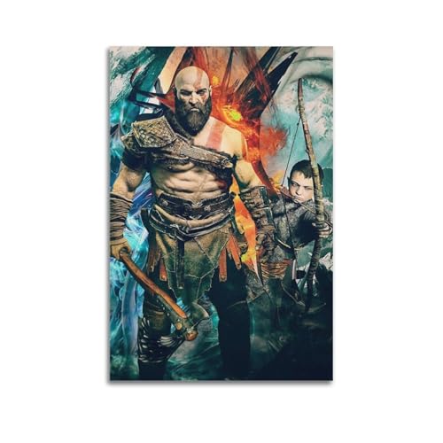 DGYKJTYDW Póster decorativo de God of War Game para pared e impresión artística moderna para dormitorio familiar, 20 x 30 cm