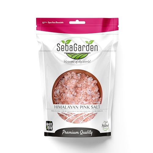 Seba Garden 100% Pure Himalayan Pink Salt Coarse 1kg Resealable Doypack | Natural & Unrefined Rich in Minerals | Perfect for Cooking Grinders & Bath Soaks