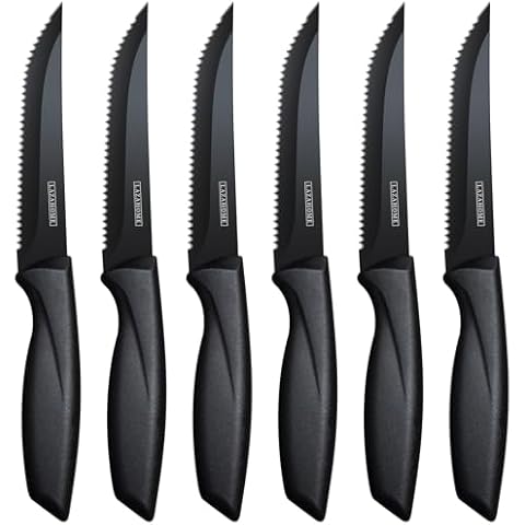 LAZAHOME Serrated Steak Knives Set of 6 Cover