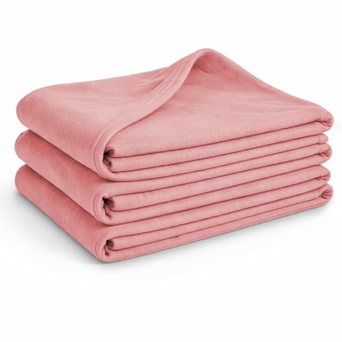 Glart G3AR Oeko Tex Fleecedecken 3er Set – 130x160 cm, 100prozent Polyester, 200 g/m² – alt rosa, vielseitig als Wohndecke, Kuscheldecke, Sofadecke, Gästedecke oder Picknickdecke verwendbar