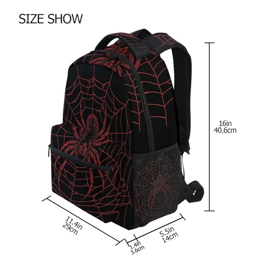 Halloween Spider Web Black Backpack Laptop Tablet Travel School Bag with Name Tag for Boys Girls3