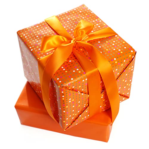 Stuffvisor Orange Satin Ribbon, 1/2 Inch X 50 Yards, Double Face Solid Color Ribbon Roll, 100% Polyester Ribbon For Gift Wrapping, Crafts, Hair And Multiple Decorations #TOP6