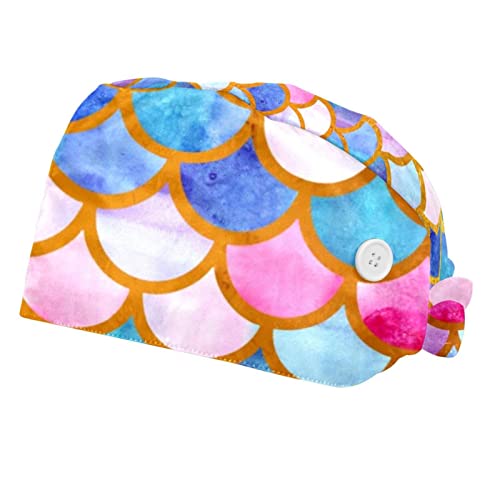 Casquette pour hommes femmes échelles de sirène à motif coloré