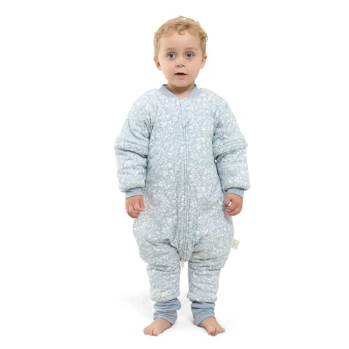Mosebears Saco de Dormir para bebé - 2.5 TOG Saco de Dormir de Algodón Unisex para Bebés,con Mangas extraíbles, 18 – 36 Meses (Altura 85 – 95 cm)