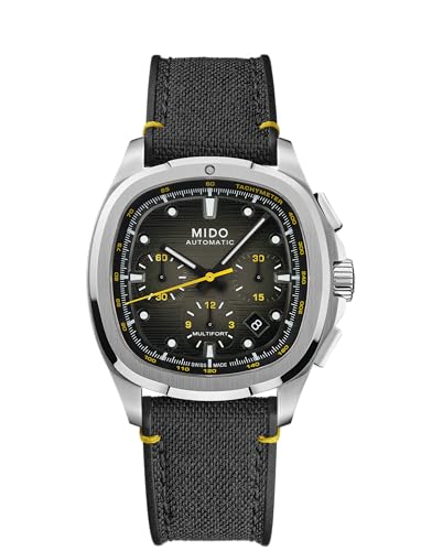 Image of MIDO Multifort TV Chronograph - Swiss Automatic Watch for Men - 41.2 x 42mm Case - Stainless Steel Bracelet Plus Additional Strap