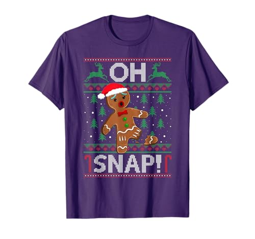 Oh Snap Gingerbread Man Christmas Funny Cookie Baking Xmas T-Shirt