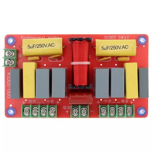 250W Crossover Speakers Filter Frequency Divider,5 Way 2 Treble & 2 Midrange & Bass