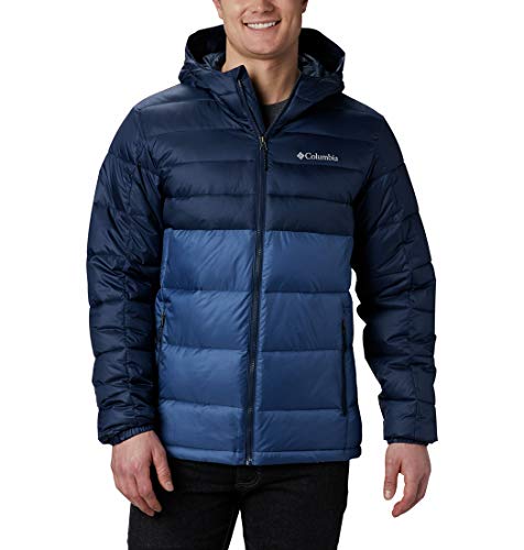 Columbia Buck Butte Chaqueta Aislante con Capucha para Hombre, Azul (Night Tide, Collegiate Navy), M