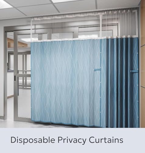 Covoc Disposable Privacy Curtains for Medical Facilities - Replacement Curtain Panels Only, No Mesh - Recyclable Polypropylene, NFPA 701 - Case of 24 Panels (72" W x 72" H)