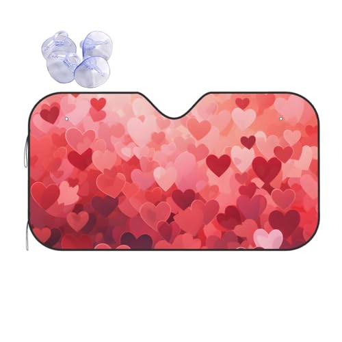 Cubiertas de Parabrisas con Corazón Rojo para Proteger tu Coche del Sol en la Playa o Camping