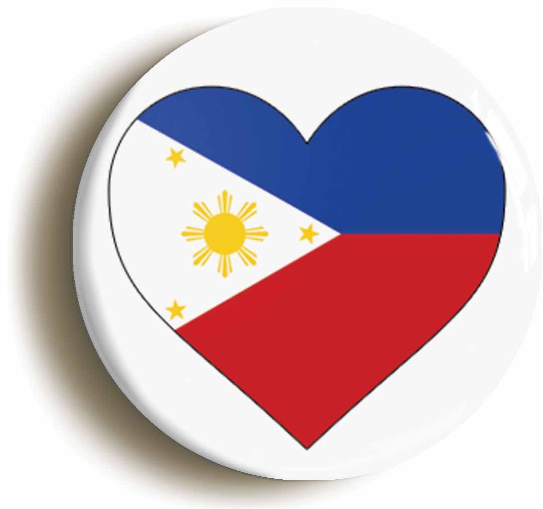 Philippines Heart Flag Fridge Magnet (Circular 2inch / 50mm Diameter)