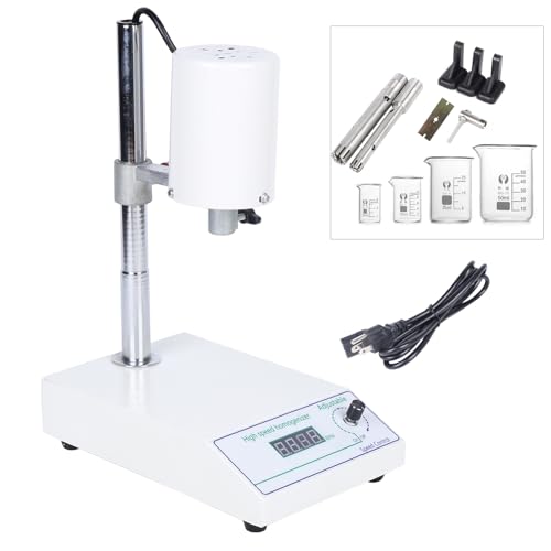 High-Speed Homogenizer Lab Disperser Emulsifier 0.17-33.81Oz, Adjustable Speed 8000-22000rpm, 2 Working Heads, Efficient Mixing for Lab Research
