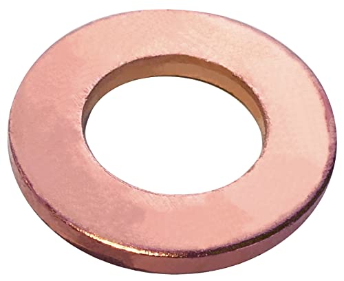 AERZERIX - C57232 - Lot de 10 Rondelles plates en cuivre M8x15 mm - épaisseur 1.5 mm - pour boulon M8 - DIN 125 Cover