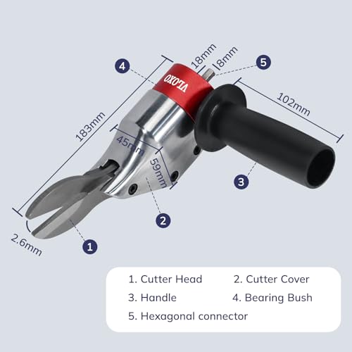 image for VLOXO Drill Metal Shear Attachment, Shear Metal Cutter with 360-Degree