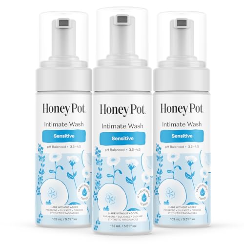 Image of The Honey Pot Company - Feminine Wash - Sensitive - pH Balanced, Herbal Infused Plant-Based Feminine Care for Sensitive Skin - Daily Intimate Cleanser for Women - 5.51 Fl Oz (Pack of 3)
