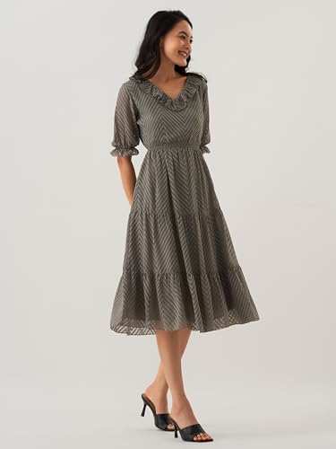 Image of AASK Dress for Women One Piece Kurta Set Tops Knee-Length Fit And Flare Dresses