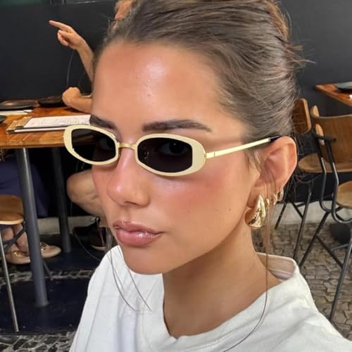 Lunettes de soleil rétro ovales en métal pour affirmer votre liberté