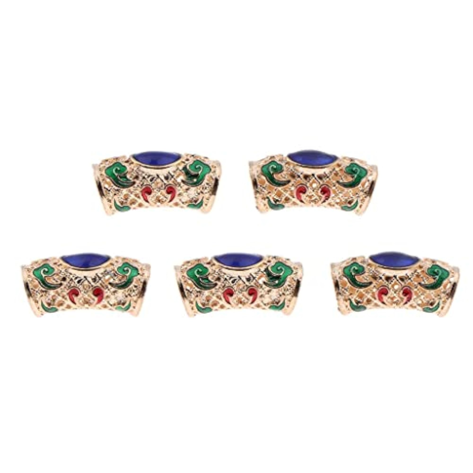 20pcs Ancient Gold Dreadlock Hair Beads & Cuff Clips Set
