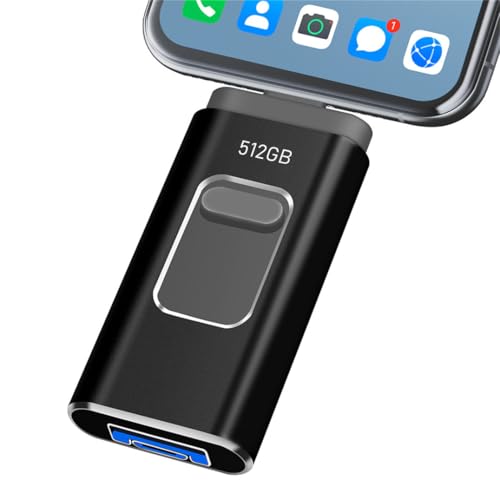 Memoria USB 512GB 3 en 1 Pendrive USB 3.0 Gran Capacidad Pen Drive 512GB Memoria Externa Compatible con Smartphone, Ordenador Portátil Acceso Rápido con un Solo Click