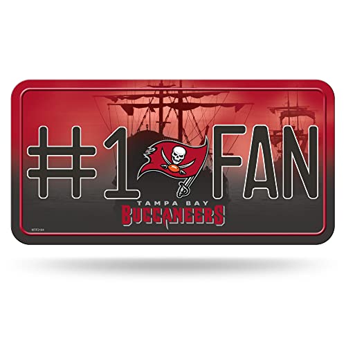 Rico Industries NFL Tampa Bay Buccaneers #1 Fan Metal License Plate Tag 6 x 11.5-
