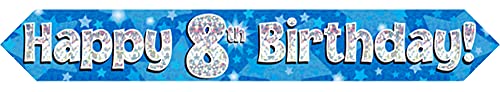 Oaktree UK 9ft Banner Happy 8th Birthday Blue