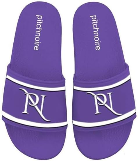 Pitch Noire Classic Stripes Slides, Casual Comfort Sandals