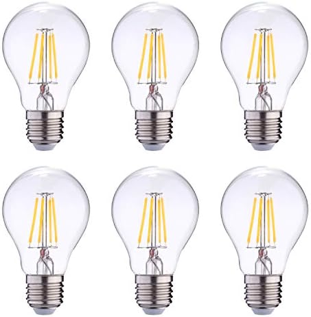 Dimmable Edison LED Bulb, LEDESIGN A19 6W LED Vintage Filament Light Bulbs, 60W Incandescent Equivalent, 810 Lumen, 2700K (Soft White/Warm White), E26 Medium Base, IC Driver, CRI 80+ (Pack of 6)