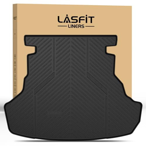 Image of LASFIT Cargo Mat for Toyota Camry 2015-2017 (Only Fit Gas, Not Fit Hybrid) | Not Fit Hybrid, All Weather Custom Fit Anti-Slip Pet Friendly Easy Clean TPE Trunk & Backrest Mats for 7th Gen Camry, Black