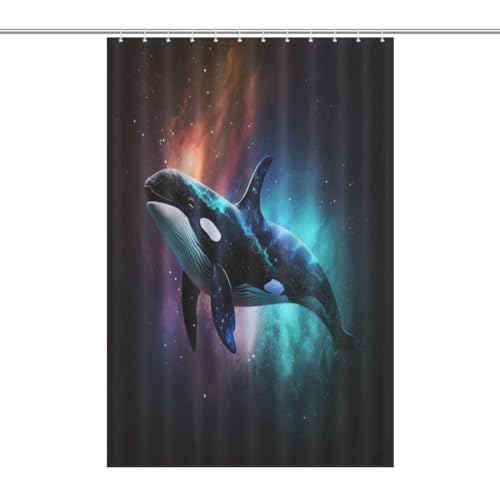 Rideau de douche baleine lavable pour éviter les projections - 7