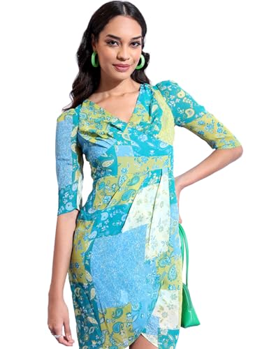Image of Tokyo Talkies Women's Short Sleeves Sweet Heart Neck Printed Dresses | Stylish Dresses | Casual Dresses