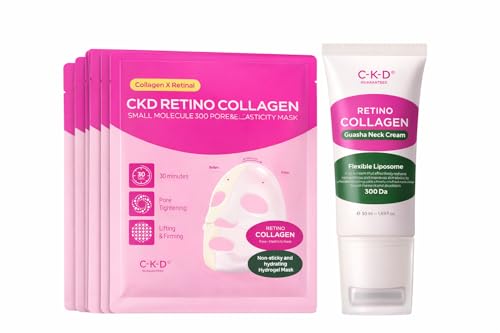 CKD Retinal Collagen Skincare Essential – Gua Sha Neck Cream & Gel Mask Sheet (5-pack) for Firming, Hydration & Youthful Skin. Anti-Aging Korean Skincare image 4