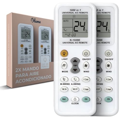 Meyson 2X Mandos De Aire Acondicionado Universal - Mandos con Todas Las Funcionalidades como Temporizador, Modos, Pantalla Led - Compatible con La Mayoria De Marcas Y Modelos En El Mercado