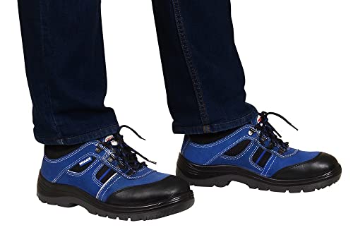 Image of NEOSAFE RUNX ISI Marked Sports Safety Shoes in sued Leather and Double Density Sole with Steel Toe, Lightweight