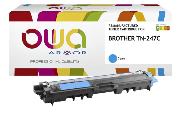 Owa & Armor Toner Compatible à La Marque Brother TN247C Cyan, Haute Capacité
