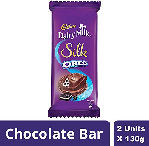 Image of Cadbury Dairy Milk Silk Roasted Almonds Chocolate Bar, 143g (Pack of 3) & Dairy Milk Silk Oreo Chocolate Bar, 2 x 130 g