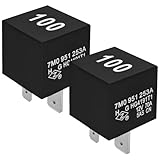 7M0951253A #100 Automotive Relay (Pack of 2) - 12VDC 70A 4-Pin SPST Compatible with 8E0951253 8D0951253 4H0951253 443951253J 191937503